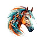 tête cheval amérindien transfert thermocollant impression dtf flex textile