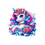 licorne bijoux fleurs transfert thermocollant impression dtf flex textile