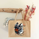 Chat Gris Fleurs2