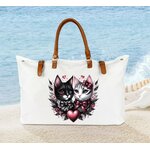 Chats Noir Blanc Coeurs2