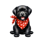 chiot noir foulard transfert thermocollant impression dtf flex textile