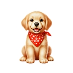 chiot labrador bandana transfert thermocollant impression dtf flex textile