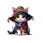 chat chapeau foulard transfert thermocollant impression dtf flex textile