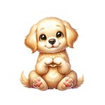 chien assis coeur pattes transfert thermocollant impression dtf flex textile