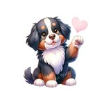 chien bouvier coeur transfert thermocollant impression dtf flex textile