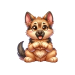 chien berger coeur pattes transfert thermocollant impression dtf flex textile