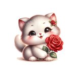 chat rose rouge transfert thermocollant impression dtf flex textile