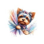 chien yorkshire noeuds transfert thermocollant impression dtf flex textile