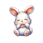 lapin coeur transfert thermocollant impression dtf flex textile