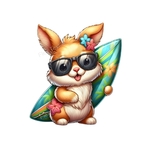 lapin lunettes planche surf transfert thermocollant impression dtf flex textile