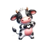 vache coeur transfert thermocollant impression dtf flex textile