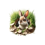 tête lapin herbes transfert thermocollant impression dtf flex textile