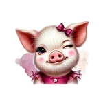 cochon noeud clin d'oeil transfert thermocollant impression dtf flex textile