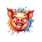 tête cochon grimace transfert thermocollant impression dtf flex textile