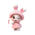 lapin rose clin d'oeil transfert thermocollant impression dtf flex textile