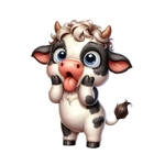 vache debout étonnée transfert thermocollant impression dtf flex textile