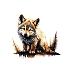 bébé loup mystique transfert thermocollant impression dtf flex textile