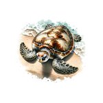tortue mer plage transfert thermocollant impression dtf flex textile