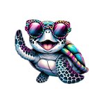 tortue mer lunettes transfert thermocollant impression dtf flex textile