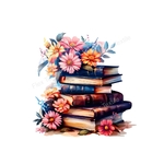 livres fleurs transfert thermocollant impression dtf flex textile