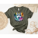 Loup Attrape Rêve Fleurs Plumes1