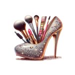 chaussure paillettes pinceaux transfert thermocollant impression dtf flex textile