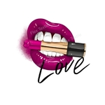 bouche rouge à lèvres love transfert thermocollant impression dtf flex textile