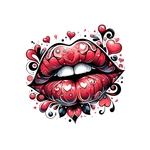 bouche coeurs transfert thermocollant impression dtf flex textile