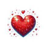 gros coeur rouge petits coeurs transfert thermocollant impression dtf flex textile