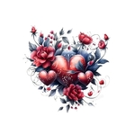 coeurs fleurs rouges gris transfert thermocollant impression dtf flex textile