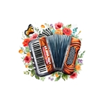 accordéon fleurs transfert thermocollant impression dtf flex textile