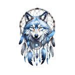 attrape rêve loup plumes transfert thermocollant impression dtf flex textile
