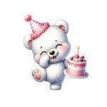 ourson gâteau anniversaire transfert thermocollant impression dtf flex textile