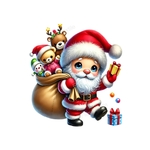 père noël cadeaux hotte nounours transfert thermocollant impression dtf flex textile