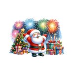 père noël feu artifice cadeaux transfert thermocollant impresion dtf flex textile