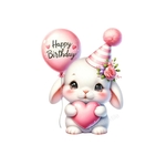 lapin ballon anniversaire transfert thermocollant impression dtf flex textile