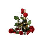champagne roses rouges transfert thermocollant impression dtf flex textile
