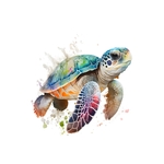 tortue mer couleurs transfert thermocollant impression dtf flex textile