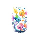 poissons couleurs transfert thermocollant impression dtf flex textile