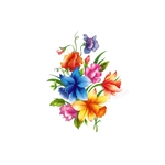 bouquet fleurs transfert thermocollant impression dtf flex textile