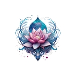 lotus rose bleu transfert thermocollant impression dtf flex textile