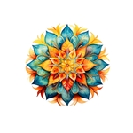 mandala orange bleu transfert thermocollant impression dtf flex textile