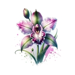 fleur orchidée transfert thermocollant impression dtf flex textile