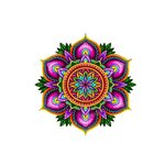 mandala fleurs feuilles transfert thermocollant impression dtf flex textile
