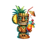 tiki verre cocktail transfert thermocollant impression dtf flex textile