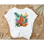 Totem Feuilles Fleurs Tropicale1