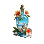 bouteille mouette plage transfert thermocollant impression dtf flex textile