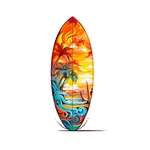 planche surf palmiers transfert thermocollant impression dtf flex textile