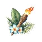 flambeau feuilles tropicales transfert thermocollant impression dtf flex textile