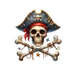 crâne chapeau pirate transfert thermocollant impression dtf flex textile